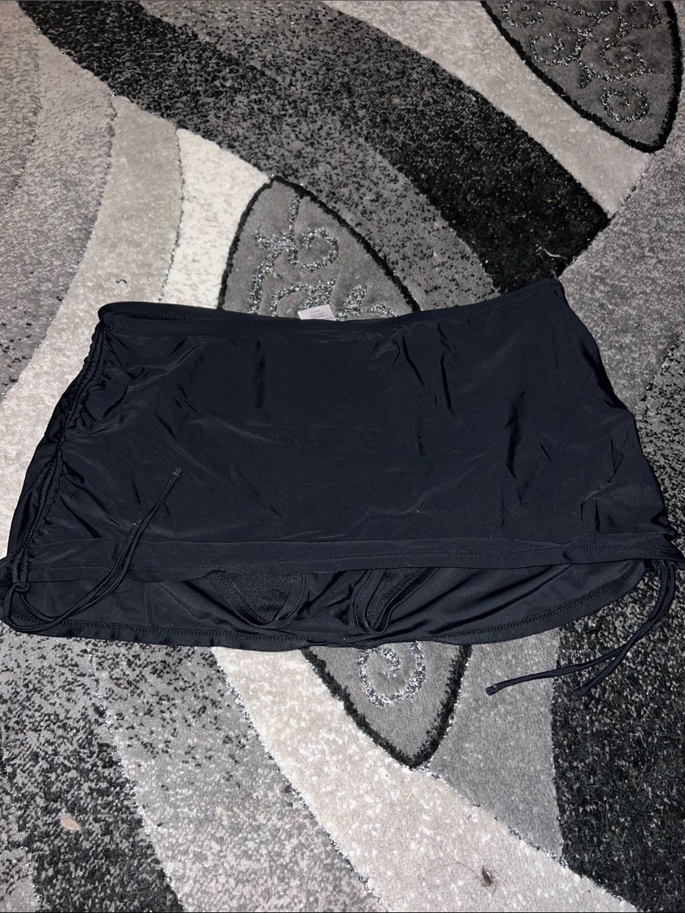 Black Swim Skirt Bikini Bottom - Women